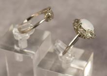 TWO 10KT WHITE GOLD RINGS
