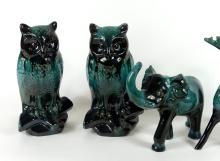 FIVE BLUE MOUNTAIN POTTERY FIGURINES