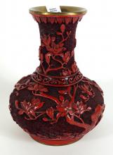 CHINESE CINNABAR VASE