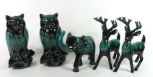 FIVE BLUE MOUNTAIN POTTERY FIGURINES