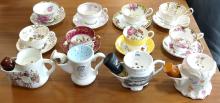 SHAVING MUGS, CUPS AND SAUCERS