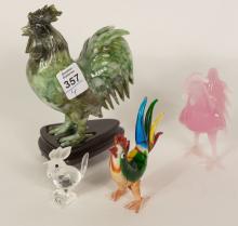 FOUR "ROOSTER" FIGURINES