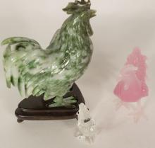 FOUR "ROOSTER" FIGURINES