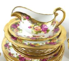 ROYAL CHELSEA "GOLDEN ROSE" DINNERWARE