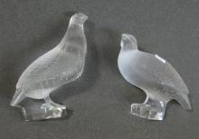 PAIR OF LALIQUE "PARTRIDGE" FIGURINES