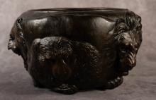 JAPANESE BRONZE ZOOMORPHIC JARDINIERE
