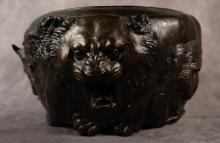 JAPANESE BRONZE ZOOMORPHIC JARDINIERE