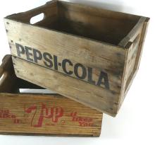 TWO ADVERTISING CRATES