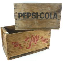 TWO ADVERTISING CRATES