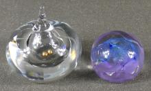 TWO ART GLASS PAPERWEIGHTS