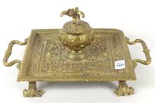 19TH CENTURY BRASS INKWELL