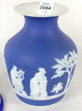 WEDGWOOD CANDLESTICK & JAR