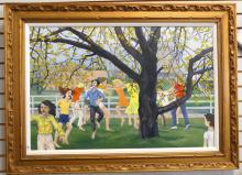 FRAMED "VICTORIA PARK" OIL PAINTING