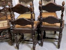 CARVED OAK CHAIRS