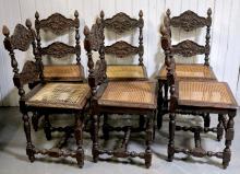 CARVED OAK CHAIRS