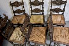 CARVED OAK CHAIRS