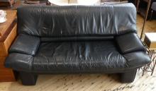 BLACK LEATHER SOFA