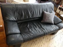 BLACK LEATHER SOFA