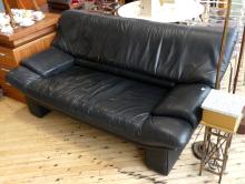 BLACK LEATHER SOFA