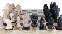 CARVED STONE CHESS SET