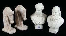 PAIR BUSTS & BOOKENDS