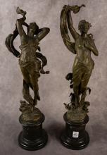 PAIR OF FRENCH SPELTER SCULPTURES