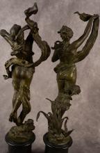 PAIR OF FRENCH SPELTER SCULPTURES