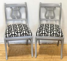 PAIR LYRE-BACK CHAIRS