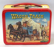 "WAGON TRAIN" LUNCH BOX AND THERMOS