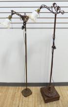 TWO ART DECO BRIDGE LAMPS