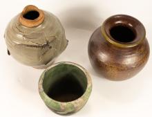 THREE ART POTTERY VASES