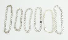 6 STERLING SILVER BRACELETS