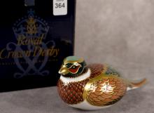 ROYAL CROWN DERBY "WOODLAND PHEASANT" PAPERWEIGHT