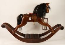 LIMITED EDITION WOODEN ROCKING HORSE SCULPTURE