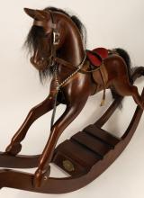 LIMITED EDITION WOODEN ROCKING HORSE SCULPTURE