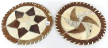 PAIR COWHIDE TRIVETS