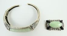 JADEITE BRACELET & BROOCH