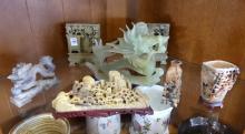 SEVEN CHINESE STONE CARVINGS