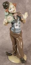 LLADRO "CLOWN WITH ALARM CLOCK" FIGURINE