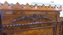 CARVED VICTORIAN WALNUT BED