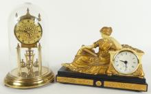 TWO MANTEL CLOCKS