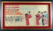 PAIR JAPANESE WOODBLOCKS