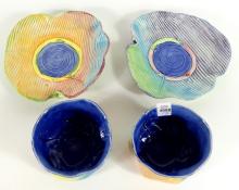 ART POTTERY CUPS & SAUCERS