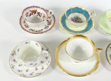 AYNSLEY CUPS & SAUCERS