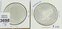 2 FINE SILVER COINS - no tax