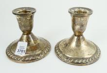 PAIR SILVER CANDLEHOLDERS