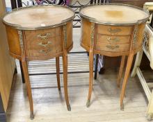 PAIR OF FRENCH LAMP COMMODES