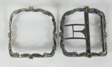 PAIR RARE ANTIQUE SILVER SHOE BUCKLES