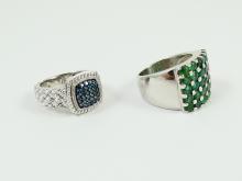 2 GEMSTONE RINGS