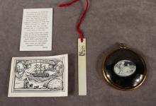 IVORY BOOKMARK AND JASPERWARE PLAQUE